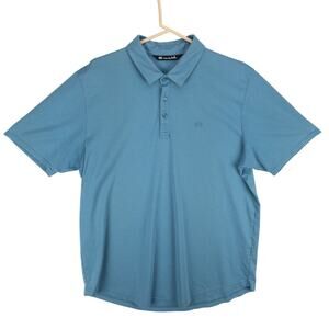 travisMathew Pima Cotton Blend Polo Men's XL Blue Short Sleeve 3-Button Logo